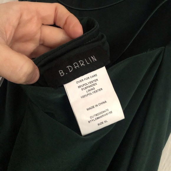 B.Darlin Mini Dress In Dark Green Color Backless - Picture 5 of 6